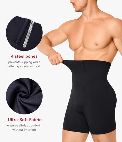 Nebility Shapewear Men Compression Shorts - Slimming Body Shaper Tummy Control Underwear Boxer Briefs4