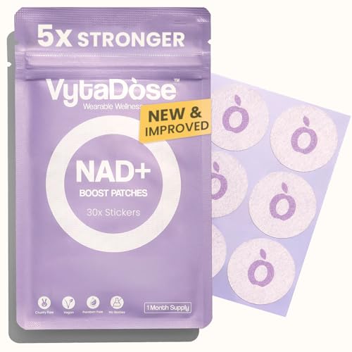 Premium High Dose NAD+ Patches for Women and Men – 5X Stronger - A New Kind of NAD+ Patch for Daily Energy & Focus – Wellness Patches - Water Resistant, Vegan, Extra Strong, 30 pack, 1 Months Supply