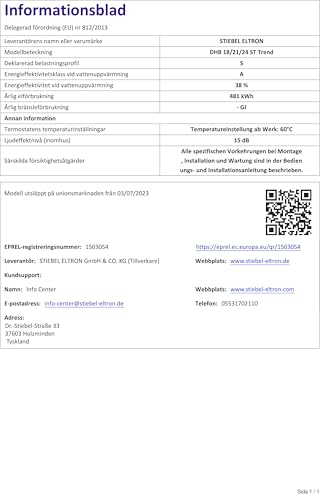 STIEBEL ELTRON Elektronischer Durchlauferhitzer DHB 18/21/24 ST Trend, 18/21/24 kW (wählbar), Warmwasserbereiter energiesparend, Küche und Bad, 204202