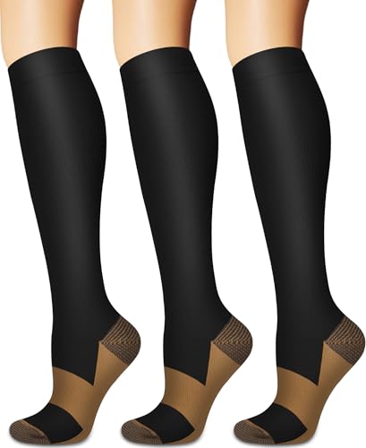 Image of Sooverki Compression Socks for Women and Men Circulation (3 /4 Pairs) is Best Support for Running Athletic Cycling Hiking