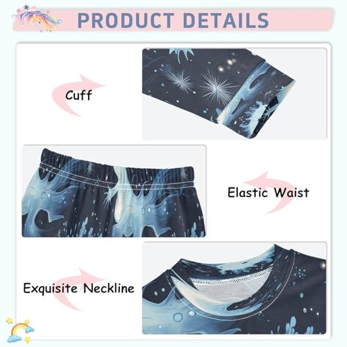 Pajama Sets Long Sleeve Axolotl in Space Soft Comfy Sleepwear 2 Piece PJS 3-8T4
