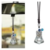 DEAELF Hanging Car Essential Oil Diffuser Bottle, Crystal Diamond Car Rear View Mirror Charm, 8 ml Empty Glass Bottle Pendant, Elegant Auto Interior Decoration Accessories (Diamand)