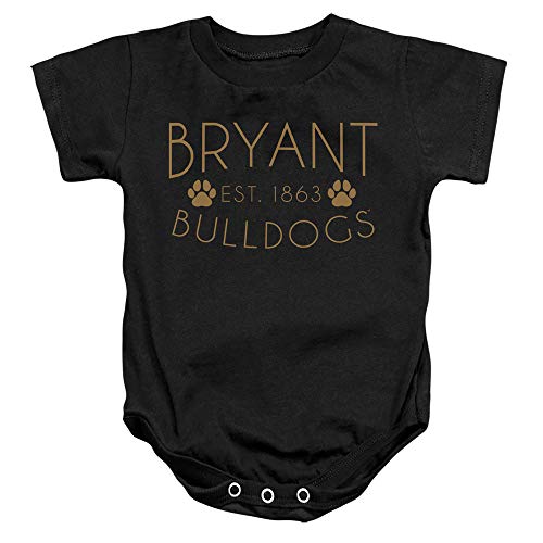 Bryant University Official Simple Unisex Infant Snap Suit for Baby,Black, 6 Months