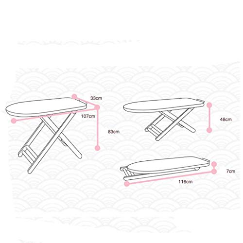 Vertical Solid Wood Ironing Board Household Foldable and Stable Ironing Board Rack (Panel Size 107×33cm)