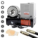 JIGONGSUN Professional Hydraulic Hose Crimping Machine with 8 Dies Set - Heavy Duty Hose Crimper Tool for Automotive Repair, Excavators, Agricultural Equipment - 110V Portable Electric Powered