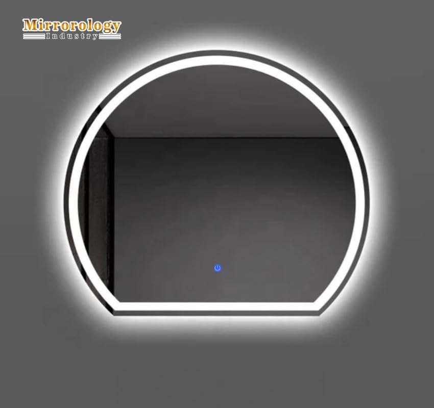 MIRROROLOGY INDUSTRY 24x24 Inch LED Round Mirror with Adjustable LED Lights – Creates Cozy Bedroom Ambiance with Touch Sensor and 3 Light Modes (Warm, White, Natural) 1