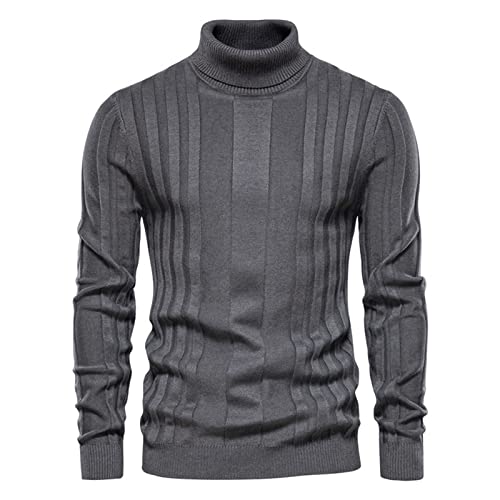 Mens Slim Fit Turtleneck Sweaters Cable Knit Knitted Thermal Pullover for Casual Wear Combining Style and Warmth