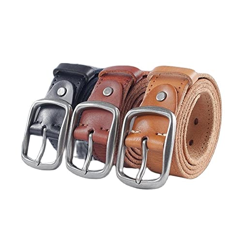 DSJTCH Cinto masculino cinto de metal fivela cinto plus size cowskin cinto de couro homens fivela de