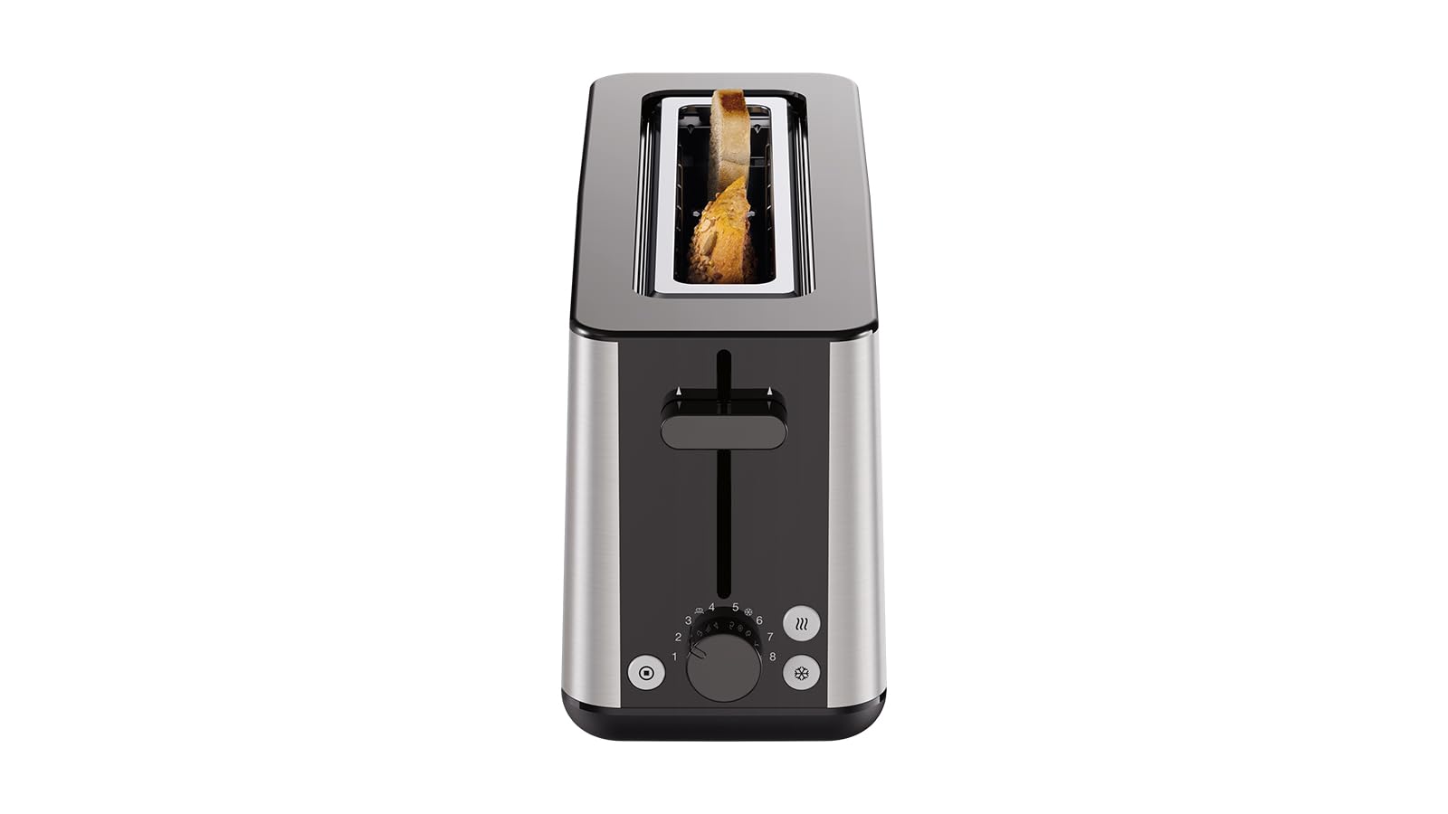 Braun Toaster PurShine HT 1610 BK, 25cm Brot Schlitz, 8 Bräunungsgrade, Aufwärm- & Auftaufunktion, Brötchenaufsatz, Krümelfach, 1030W, Schwarz