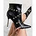Cape Robbin Ines Sexy Stiletto Sculpted High Heels Booties for Women, Pointed Toe Ankle Booties with Gold Studs - Black Size 10