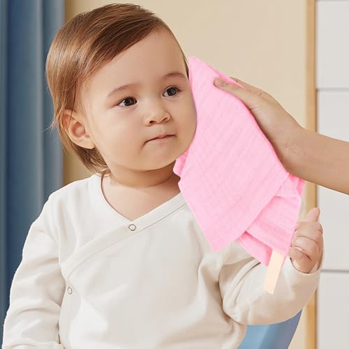 Forhome 10 Stück Baby Musselin Waschlappen Kinderservietten, Handtücher Set für Neugeborene, 23x23cm Gesichtstücher und Badetuch, Mehrweg Baby Waschlappen 100% Baumwolle Zufällige Farbe