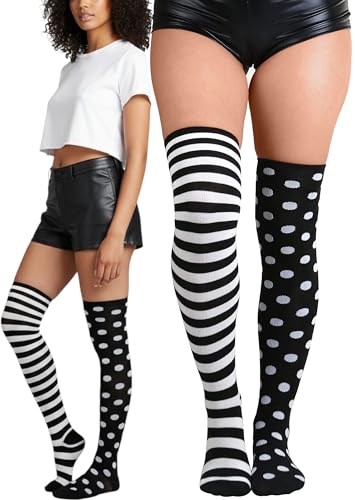 Image of ToBeInStyle Women's Fun Rainbow Harlequin Polka Dot Acrylic Socks