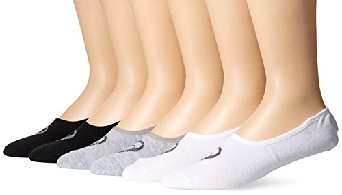ASICS Invisible Socks (6 Pack), Black/White Assorted, Medium