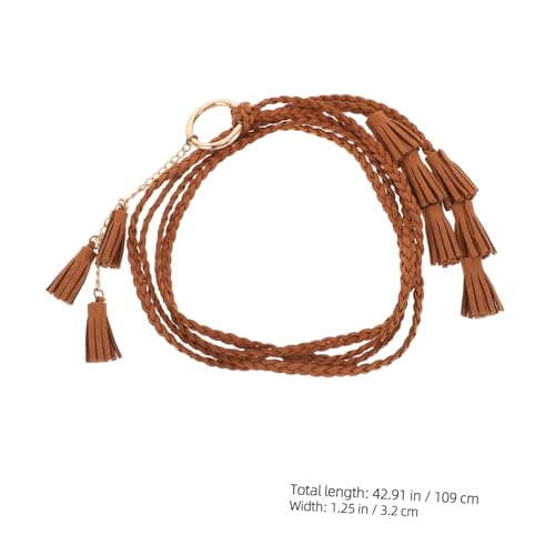 Boho Tassel Braided Rope Belt for Women Vintage Woven Waistband Classic Versatile Fashion Accessory for Dresses and Pants Ethnic Inspired Design for Any2
