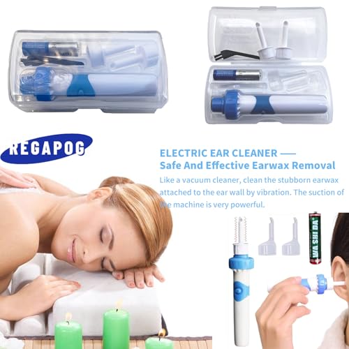 Ohrenschmalz Entferner- Elektrisch Ohrenreiniger, Sicheres Und Weiches Ear Cleaner, Mit 2 Waschbaren Ersatzköpfen Und Batterie, Geeignet Für Kinder Und Erwachsene Ohr Reinigung (A)
