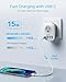 2 Pack European Travel Plug Adapter, VINTAR International Power Plug Adapter with 1 USB C, 2 American Outlets and 3 USB Ports, 6 in 1 Travel Essentials to Most of Europe Greece, Italy(Type C)