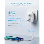 VINTAR 2 Pack European Travel Plug Adapter, Type C Adapter with USB C - Image 3