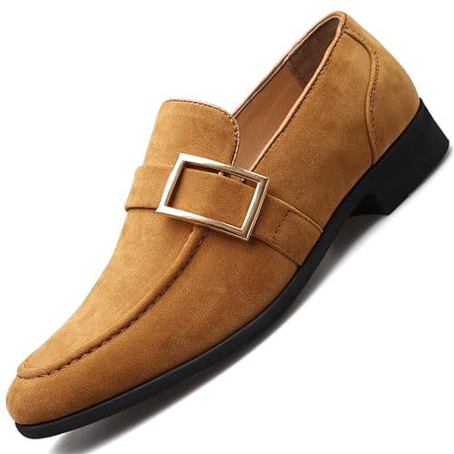 Men's Suede Penny Loafers Slip On Soft Leather Dress Tuxedo Shoes Casual Lightweight Moccasins Driving Boat Shoes