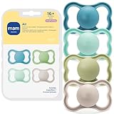 MAM Air Pacifier for Babies 16+ Months, Extra Air Flow for Sensitive Skin, Developed with Medical Experts, BPA-Free Skin Soft Silicone, 4 Count, Made in Europe
