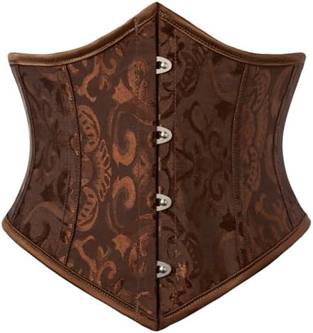 SCARLET DARKNESS Damen Unterbrust Korsett Taillenmieder Mittelalter Corsage | Spitzer Vorderrand | Hintere Schnürung | Knochen | Figurform | Gothic | Steampunk | Vintage | Hallowee