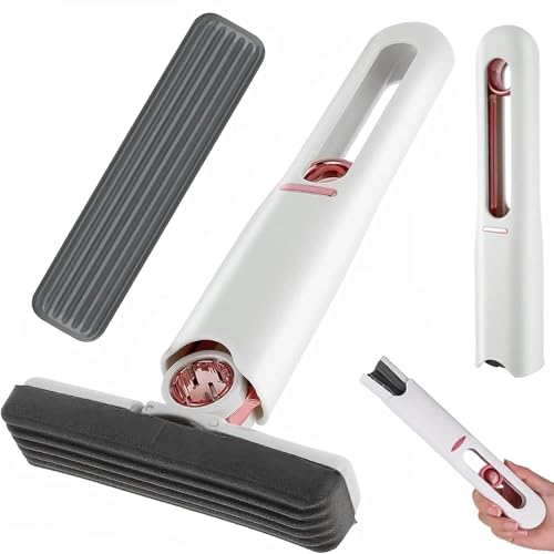 gotyou Mini Fregona Portátil con Escurridor,Fregona de Esponja con Escurridor automático,Fregona de Esponja con Escurridor Automático para Cocina,Baño,Cristales,Mesas,Suelos,Húmedo y Seco