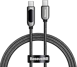 Sponsored Ad - Display Fast Charging Data Cable Usb Type C(Type-C To Type-C) 100W With Smart Indicator To Show Current Output & Wattage Compatible Power Delivery Quick Charge For Smartphones | 1M (Black)