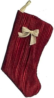 Melody Jane Dollhouse Cranberry with Bow Christmas Stocking Decoration 1:12 Accessory