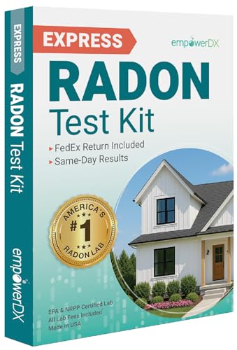 empowerDX Express Radon Test Kit, All Fees Included, EPA Listed, NPPR...