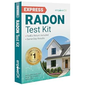 empowerDX Express Radon Test Kit, All Fees Included, EPA Listed, NPPR Certified, Check Radon Gas Levels in Your Home, Same Day Results, FedEx Return Included