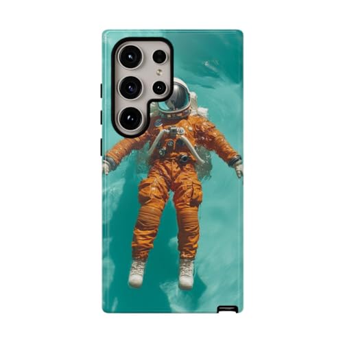 Coque Samsung S24 Ultra astronaute orange effet brillant unique