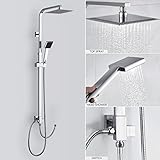 🚿 Die Duschset aus hochwertiges Messing enthält 2 Funktionen ausgestattet: Regendusche und Handbrause.Je nach Wasserdruck sind die 2 Funktionen individuell anwendbar. Hinweis: Ohne Wasserhahn!
