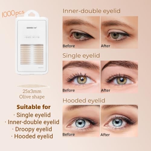 Eyelid Tape: 1200PCS, Eyelid Lifter Strips - Double Eyelid Tape for Hooded Lids - Eyelid Tape for Hooded Eyes Invisible - Eye Lift Tape for Droopy Lids (with Fork and Tweezers) - Thumbnail 3