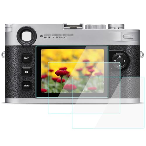 Komet Protector de pantalla de vidrio compatible con cámara digital Leica M11, vidrio templado 9H, antiburbujas, antipolvo, 3 unidades