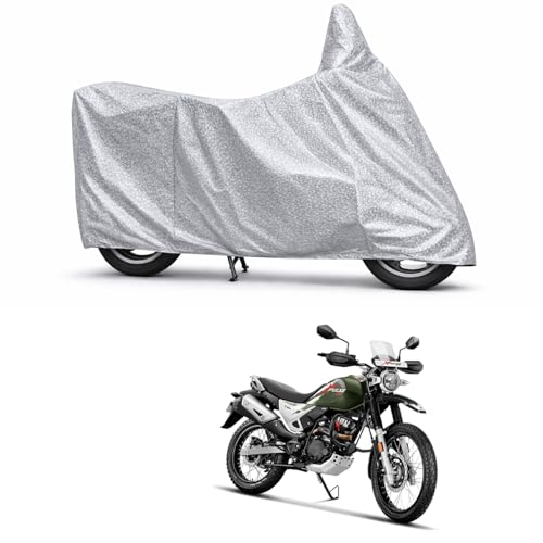 Image of 100% Waterproof Two Wheeler Body Cover Multi Layered Fabric Designed for Hero Xpulse 200 | Belt Buckle Lock | Silver Mag