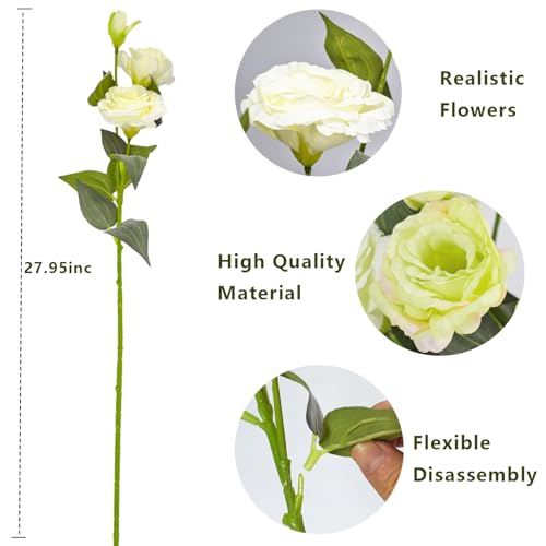 Aiouclay 0101011-X1105 5Pcs Fake Lisianthus Flowers, Artificial Plants & Flowers,Silk Eustoma Lisianthus Floral Arrangements Centerpiece,Flowers thumb #3