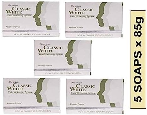 Queue Classic White Skin Whitening Soap (Pack Of 5X85Gm)