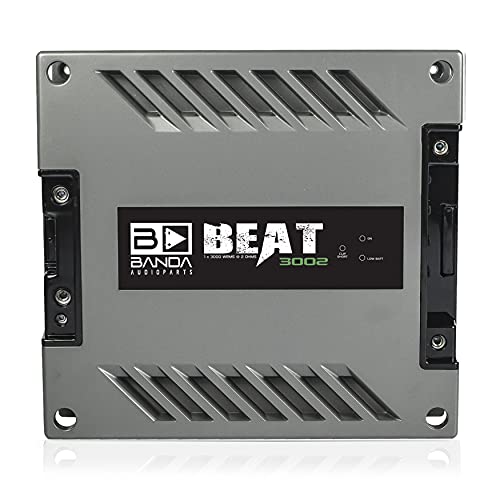 Banda 1-Channel Vehicle Audio Amplifier - 3000 Watts High-Powered Mono Bass Amplifier w/Subsonic Filter and Low Pass Filter Stable at 2 ohms, LED Indicators, Sound Specialization BEAT3002