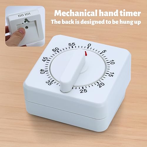 RUNYU 2 Stück Eieruhr Mechanischer Küchentimer, Kurzzeitmesser, 60 Minuten Countdown Timer mit Lauter Alarm, Küchenwecker, Kurzzeitwecker Küche für Haushalt Küche Kochen Backen – Bild 6