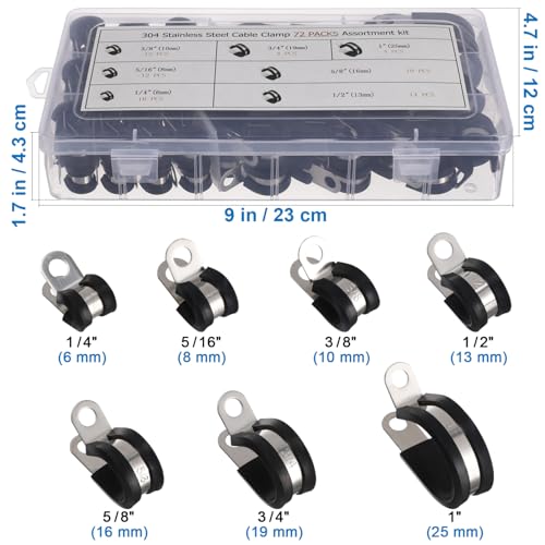 Kit colliers de serrage inoxydable 72 pièces fixation tubes et câbles - 3