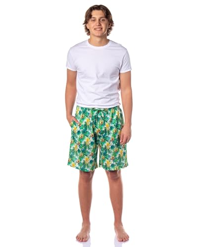 Spongebob Squarepants Pajamas Men's Tropical Plants Sleep Lounge PJ Shorts2