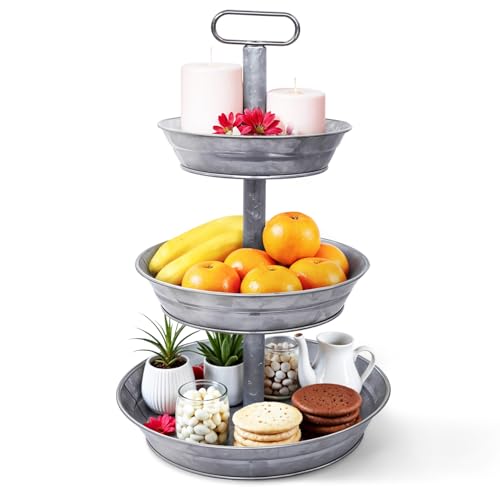 Plexon 3 Tiered Tray Stand, Metal Tiered Serving...