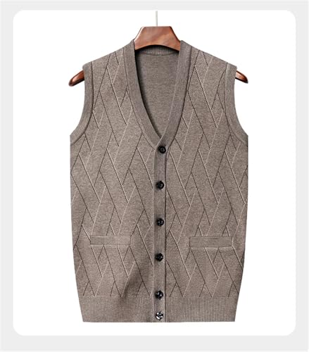 SaoBiiu Men's Thickened Casual Sweater Vest Autumn Winter Warm Sleeveless Cardigan Sweater2
