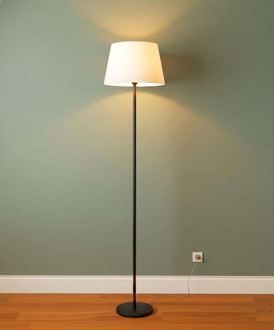 Buy Italian Floor Lamp Standing Modern Black Finish 5ft Height Beige Lamp Shade || lfloor lamp for Living Room Corner || Home, Hotel, Office (Pack of 1) by.. M A Handicraft.-image-39