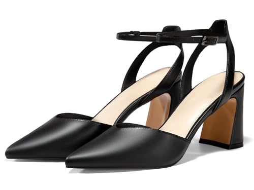 Image of Juliet Holy Womens Closed Toe Heels Chunky Block Heel Ankle Strap Pumps Slingback Heeled Sandals