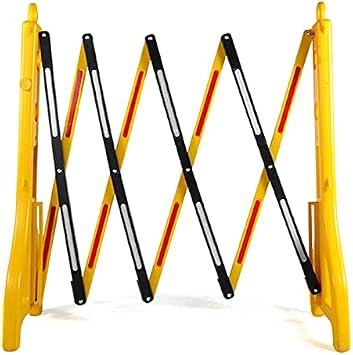 Folding Road Barriers, Expandable Mobile Barricade, Plastic Barricade Water Filled Traffic Barricade, Portable Road Barriers Crowd Control Construction Barricade Extensible to 8.2FT