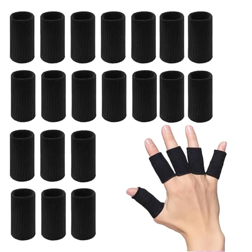 20 Stück Fingerschutz,Finger Sleeves,Elastische Baumwolle Fingerbandage den Sport Kompressionsschutz Fingerhülsen,Fingerkuppenschutz,Fingerlinge,Verband,zur Linderung,FingerschüTzer Fingerschmerzen