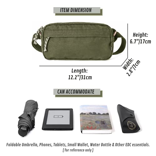 GOOTIUM Men’s Crossbody Pack - Canvas Daily Essentials Sling Bag Small Shoulder Backpack, Olive2