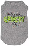 SUEOSU Christmas Dog Shirt for Pet Clothes Funny Christmas Graphic Shirt Breathable Stretchy Costumes (grey-1xmas, Small)
