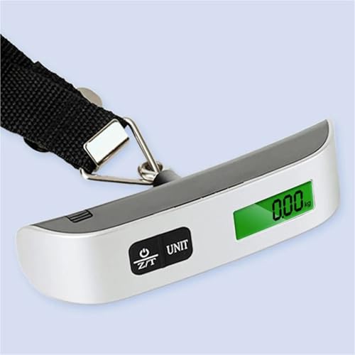 50kg/110lb Electronic Portable Hanging Scale - 5-Piece Set with LCD Display for Travel, Luggage, Camping, Fishing, and Home Use - Accurate Weight Measurement