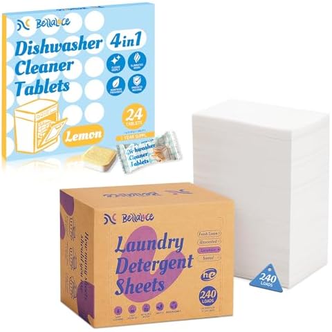 Laundry Detergent Sheets Lavender 240 Loads & Dishwasher Cleaner Tablets Lemon 24 Pack Cover